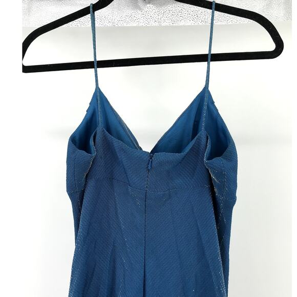 VTG 90s Y2K De Laru by Sheila Yen dress shiny prom cocktail blue maxi long dress - Picture 5 of 9